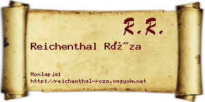 Reichenthal Róza névjegykártya
